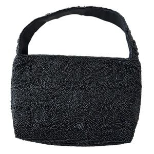 Black Beaded Evening Handbag